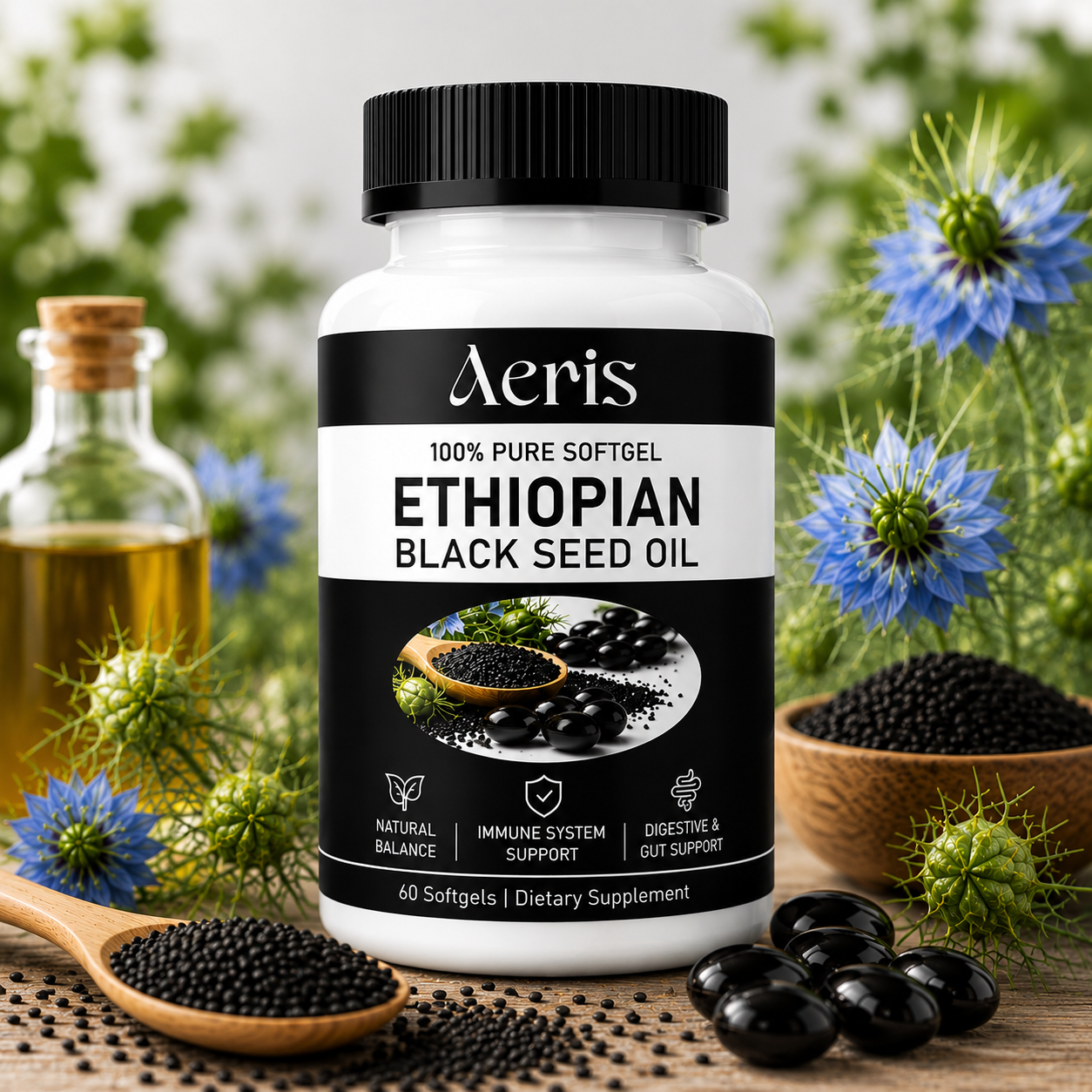 Aeris Ethiopian Black Seed Oil Softgels