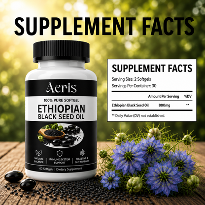 Aeris Ethiopian Black Seed Oil Softgels